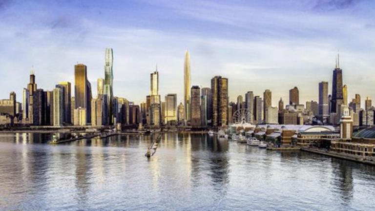 A rendering of Tribune Tower East, a proposal from developers CIM Group and Golub & Company, released by the City of Chicago.