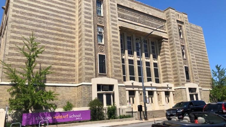 The former Trumbull Elementary School at Ashland and Foster avenues closed in 2013. The building is now used by the Chicago Waldorf School. (Patty Wetli / WTTW News)