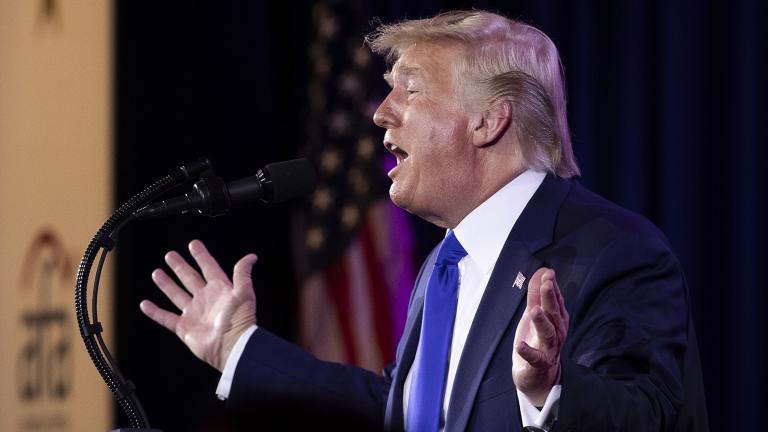 President Donald Trump speaks at the Values Voter Summit in Washington, Saturday, Oct. 12, 2019. (AP Photo / Manuel Balce Ceneta) President Donald Trump speaks at the Values Voter Summit in Washington, Saturday, Oct. 12, 2019. (AP Photo / Manuel Balce Ceneta)