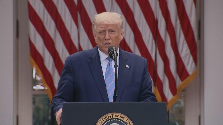 President Donald Trump speaks on Sept. 28, 2020. (WTTW News via CNN)