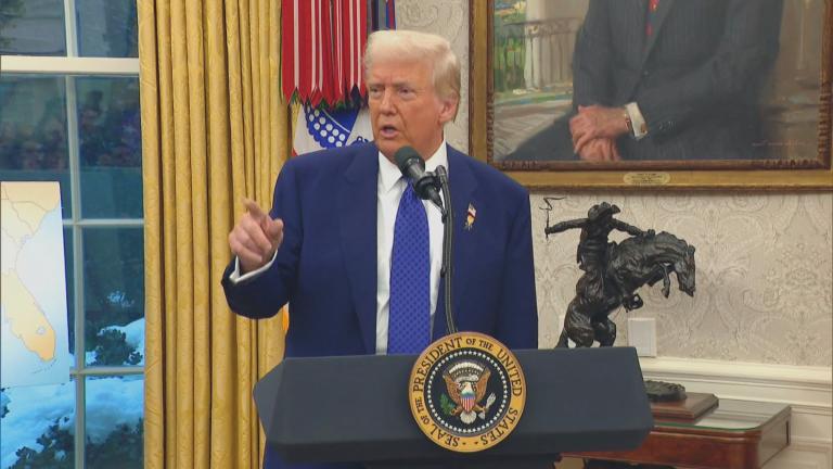 President Donald Trump is pictured in a file photo. (WTTW News)