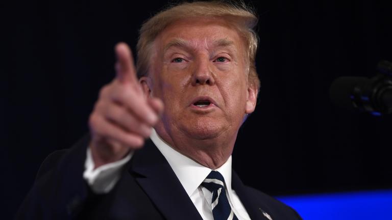President Donald Trump speaks at Trump National Golf Club Bedminster in Bedminster, N.J., Friday, Aug. 7, 2020. (AP Photo/Susan Walsh)