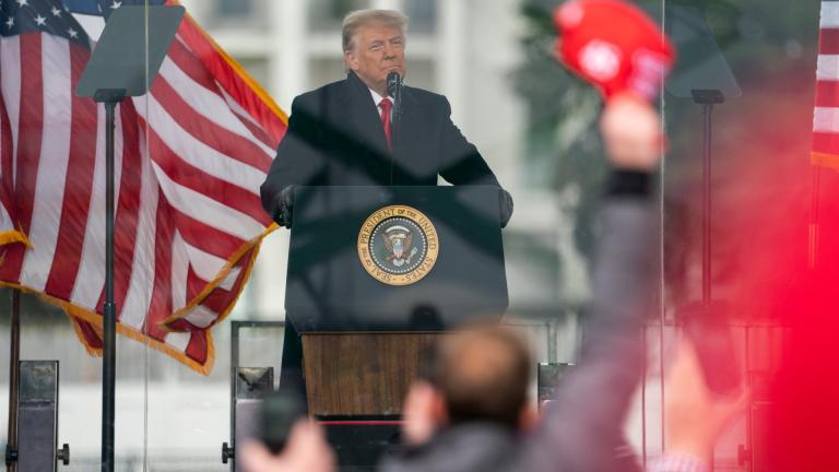 President Donald Trump speaks during a rally protesting the electoral college certification of Joe Biden as President, Wednesday, Jan. 6, 2021, in Washington. (AP Photo / Evan Vucci)