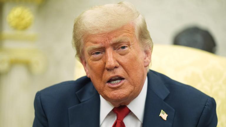 President Donald Trump speaks during a meeting with NATO Secretary General Mark Rutte in the Oval Office of the White House, Monday, July 14, 2025, in Washington. (AP Photo / Evan Vucci)