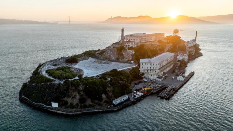 Alcatraz Island is pictured on Sunday, May 4, 2025, in the San Francisco Bay, Calif. (AP Photo / Noah Berger)