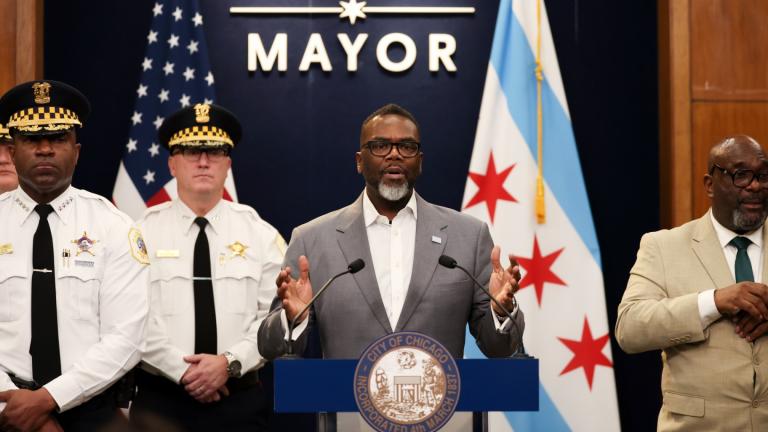 Chicago Mayor Brandon Johnson answers questions during a news conference at City Hall, Jan. 28, 2025, where he talked about the order from President Donald Trump's administration to freeze federal funding. (Eileen T. Meslar / Chicago Tribune via AP, File)
