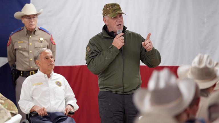 ncoming U.S. Border Czar Tom Homan, speaks to state troopers and national guardsmen, accompanied by Texas Gov. Greg Abbott, at a facility on the U.S.-Mexico border, in Eagle Pass, Texas, Nov. 26, 2024. (AP Photo / Eric Gay, File)