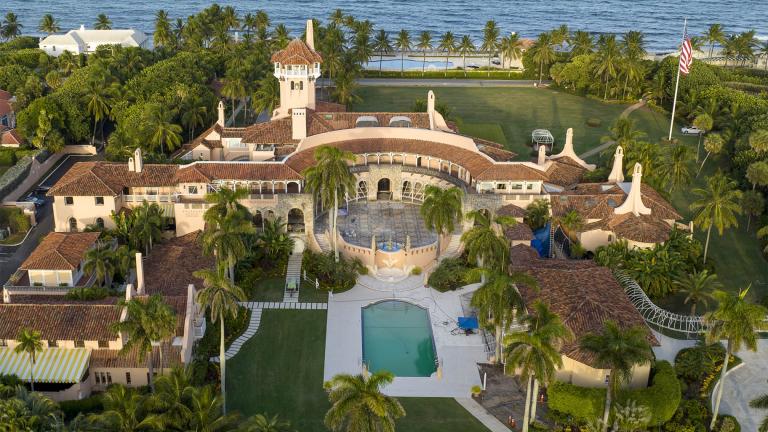 This is an aerial view of President Donald Trump's Mar-a-Lago estate, Aug. 10, 2022, in Palm Beach, Fla. (AP Photo / Steve Helber, File) 