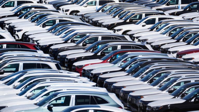 Vehicles are seen at the Mercedes-Benz Vehicle Preparation Center at the Port of Baltimore, where new Mercedes-Benz vehicle imports are processed before distribution to dealerships, March 27, 2025, in Baltimore. (AP Photo/Stephanie Scarbrough, File)