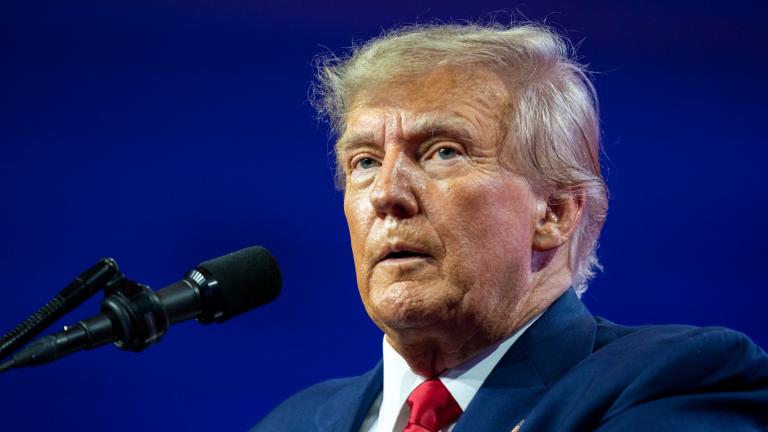 FILE - Former President Donald Trump speaks at the Conservative Political Action Conference, CPAC 2023, March 4, 2023, at National Harbor in Oxon Hill, Md. (AP Photo / Alex Brandon, File)