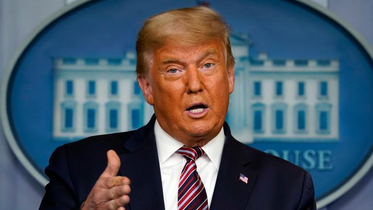 In this Nov. 5, 2020, file photo President Donald Trump speaks at the White House in Washington. (AP Photo / Evan Vucci, File)