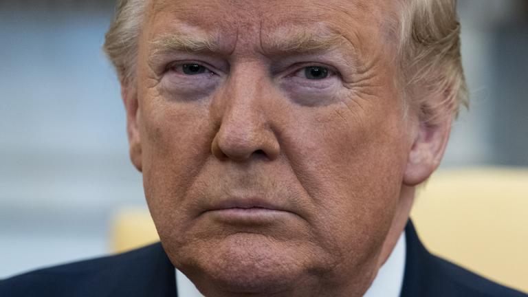 In this Jan. 27, 2020, file photo President Donald Trump listens during a meeting with Israeli Prime Minister Benjamin Netanyahu in the Oval Office of the White House in Washington. (AP Photo / Evan Vucci)