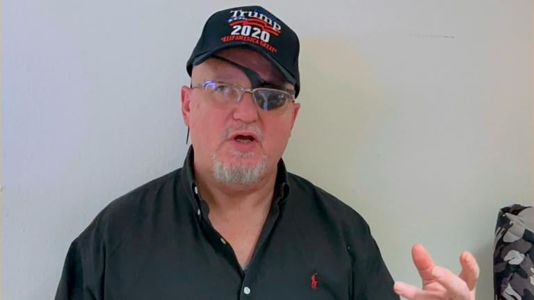 President Donald Trump supporter Oath Keepers founder Stewart Rhodes, convicted on charges relating to the Jan. 6 riot at the U.S. Capitol, talks to reporters after meeting with lawmakers on Capitol Hill, in Washington, Wednesday, Jan. 22, 2025 (AP Photo Nathan Ellgren)