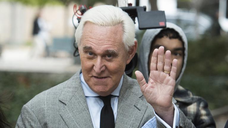 In this Nov. 7, 2019, file photo, Roger Stone arrives at federal court in Washington. (AP Photo / Cliff Owen, File) In this Nov. 7, 2019, file photo, Roger Stone arrives at federal court in Washington. (AP Photo / Cliff Owen, File)