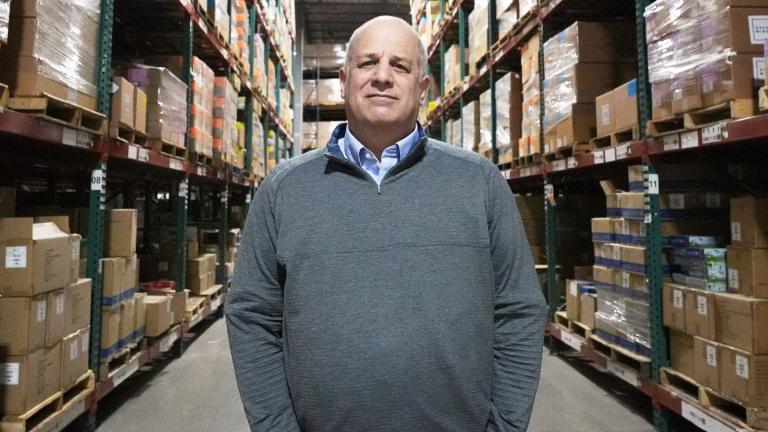 FILE - Rick Woldenberg, CEO of Learning Resources, an educational toy company whose products are manufactured in China, stands at a warehouse in Vernon Hills, Ill., April 11, 2025. (AP Photo / Nam Y. Huh, File)