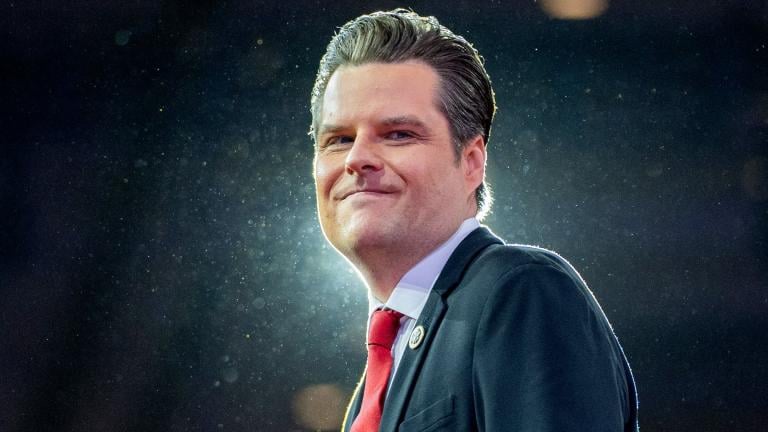 Rep. Matt Gaetz, R-Fla., departs after speaking during the Conservative Political Action Conference, CPAC 2024, at the National Harbor, in Oxon Hill, Md., Feb. 23, 2024. (AP Photo / Alex Brandon, File)