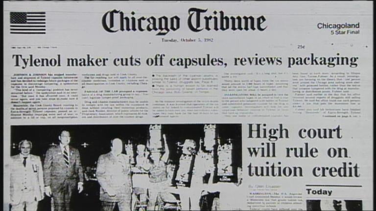 Chicago Tribune frontpage. (WTTW News)