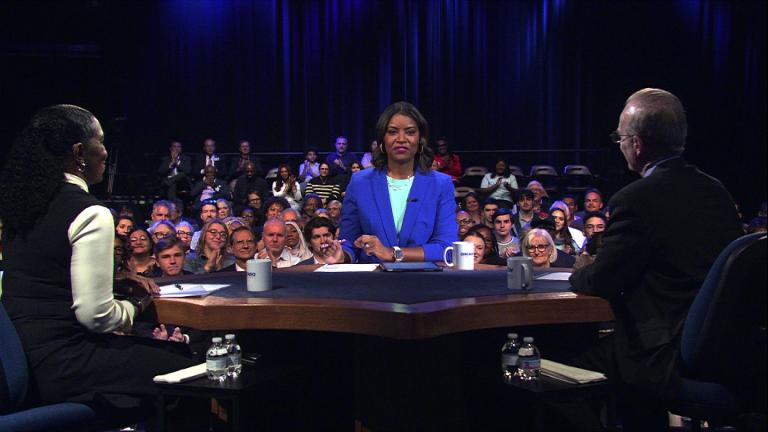 Brandis Friedman hosts a WTTW News forum for U.S. Senate candidates on Oct. 20, 2026. (WTTW News)