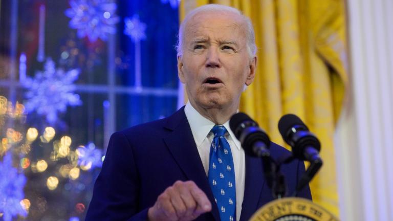 FILE - President Joe Biden speaks during a Hanukkah reception in the East Room of the White House in Washington, Monday, Dec. 16, 2024. (AP Photo / Rod Lamkey, Jr., File)