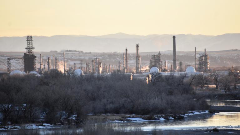 The Billings Refinery operated by Phillips 66 that processes crude oil from western Canada is seen along the Yellowstone River Wednesday, Feb. 26, 2026, in Billings, Mont. (AP Photo / Matthew Brown)