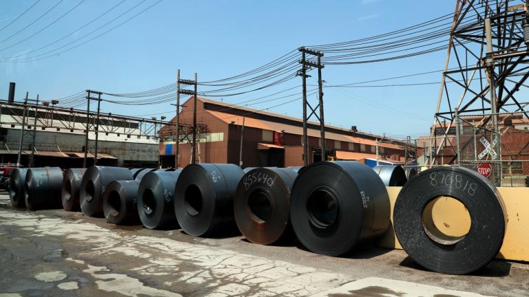 Rolls of finished steel are seen at the U.S. Steel Granite City Works facility Thursday, June 28, 2018, in Granite City, Ill. (AP Photo / Jeff Roberson, File)