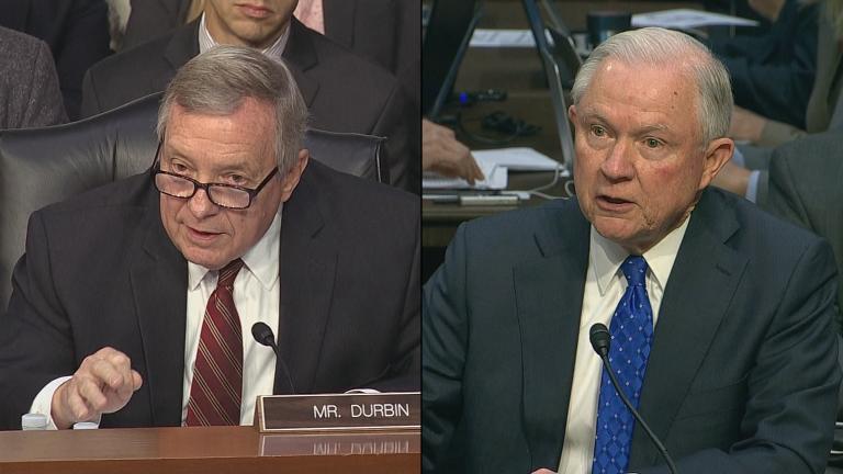 U.S. Sen. Dick Durbin, left, and U.S. Attorney General Jeff Sessions