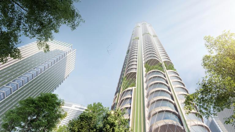 A rendering of the Urban Sequoia prototype. (Courtesy of Skidmore, Owings & Merrill)