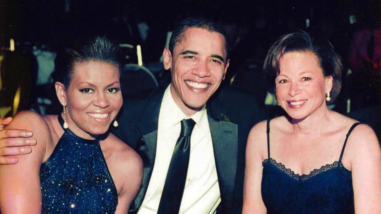 Michelle and Barack Obama with Valerie Jarrett at the Chicago Urban League Annual Golden Fellowship Dinner, November 2005. (Courtesy Valerie Jarrett)