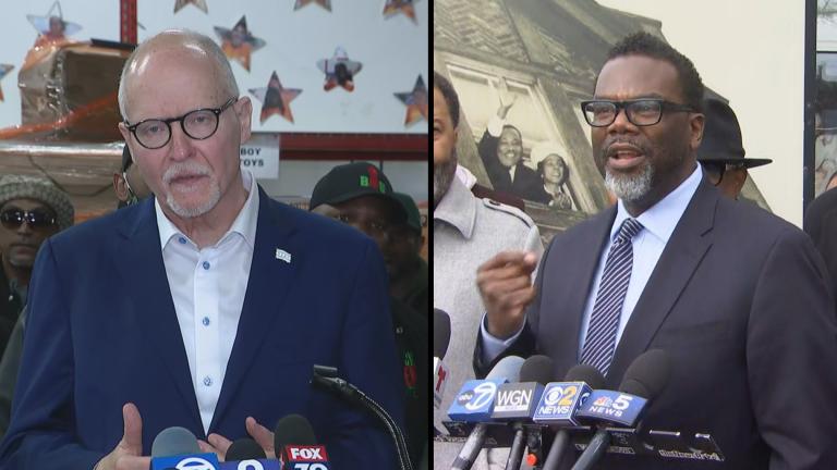 Paul Vallas and Brandon Johnson are traveling across the city in the final days of the campaign. (WTTW News)