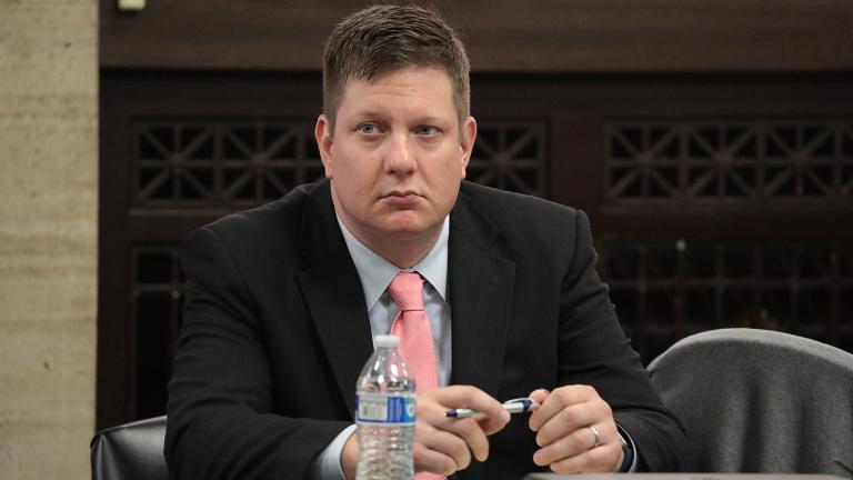 Chicago police Officer Jason Van Dyke listens during the fifth day of the trial on Monday, Sept. 24, 2018. (Antonio Perez / Chicago Tribune / Pool) Chicago police Officer Jason Van Dyke listens during the fifth day of the trial on Monday, Sept. 24, 2018. (Antonio Perez / Chicago Tribune / Pool)