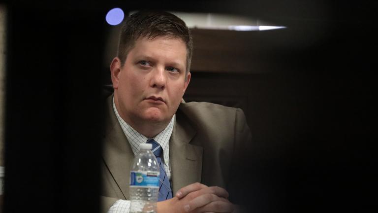 Chicago police Officer Jason Van Dyke listens Tuesday, Sept. 25, 2018 during the trial. (Antonio Perez / Chicago Tribune / Pool) Chicago police Officer Jason Van Dyke listens Tuesday, Sept. 25, 2018 during the trial. (Antonio Perez / Chicago Tribune / Pool)