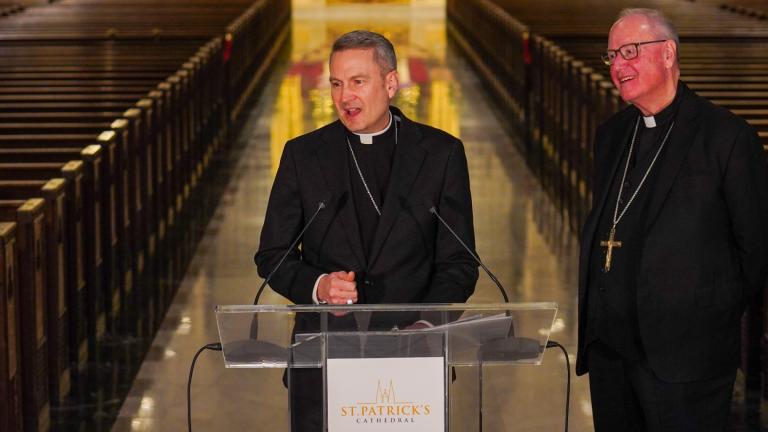 Bishop Ronald Hicks speaks during a news conference, Thursday, Dec.18, 2025 in New York. (AP Photo / Ryan Murphy)