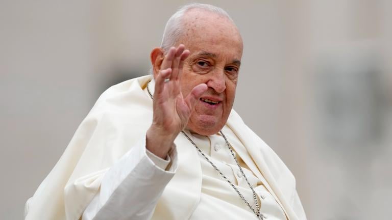 Pope Francis smiles after celebrating Easter mass in St. Peter's Square at the Vatican, Sunday, March 31, 2024. (AP Photo / Andrew Medichini, file)