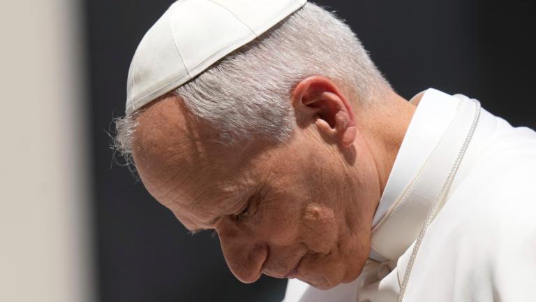 Pope Leo XIV leaves after his weekly general audience in St. Peter's Square at The Vatican, Wednesday, June 4, 2025. (AP Photo / Gregorio Borgia)