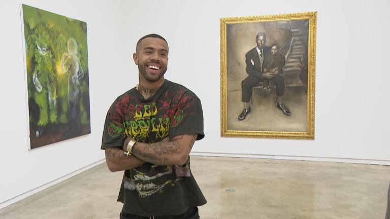Rapper Vic Mensa curated an art show at Kavi Gupta in the West Loop. (WTTW News)