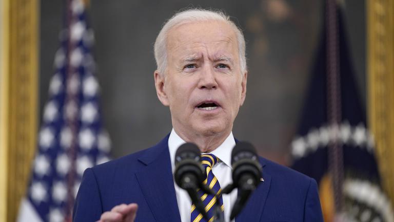 In this June 18, 2021 file photo, President Joe Biden speaks about COVID-19 vaccination shots, in the State Dining Room of the White House in Washington. (AP Photo / Evan Vucci)