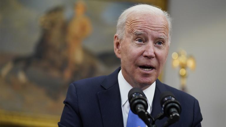 In this May 13, 2021 file photo, President Joe Biden speaks in the Roosevelt Room of the White House in Washington. (AP Photo / Evan Vucci)