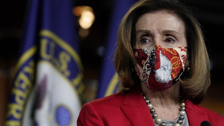 House Speaker Nancy Pelosi of Calif., speaks about the late Rep.-elect Luke Letlow, R-La., during a news conference Wednesday Dec. 30, 2020, on Capitol Hill in Washington. Letlow died Tuesday after battling COVID-19. (AP Photo / Jacquelyn Martin)