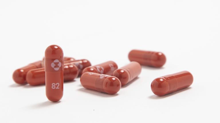 This undated file image provided by Merck & Co. shows their new antiviral medication. U.S. health officials say Merck's experimental COVID-19 pill is effective but raises safety issues for pregnant women. (Merck & Co. via AP, File)