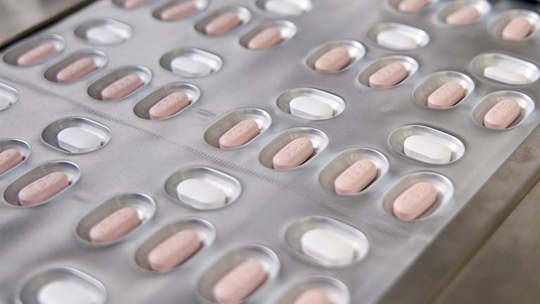 This image provided by Pfizer in October 2021 shows the company’s COVID-19 Paxlovid pills. Newly infected COVID-19 patients have two new treatment options that can be taken at home. But that convenience comes with a catch: The pills have to be taken as soon as possible once symptoms appear. (Pfizer via AP)