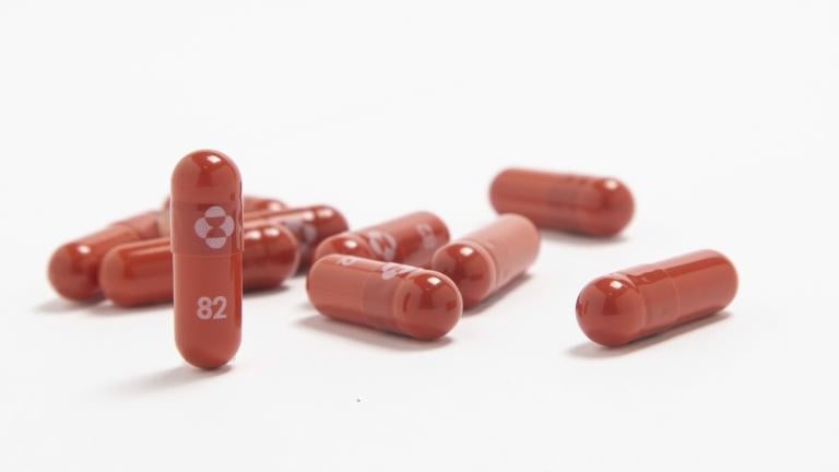 This undated photo provided by Merck & Co. shows their new antiviral medication molnupiravir. U.S. regulators have authorized a second pill against COVID-19, an antiviral drug from Merck that may help blunt the wave of infections driven by the omicron variant. (Merck & Co. via AP, File)
