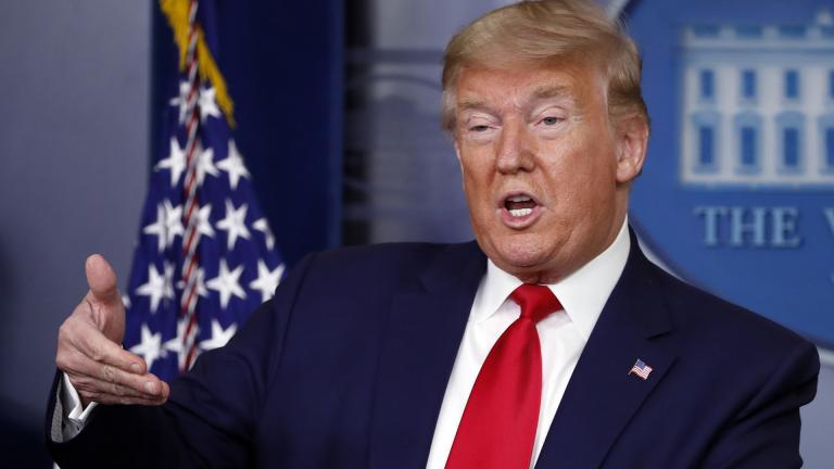 President Donald Trump speaks about the coronavirus in the James Brady Press Briefing Room of the White House, Friday, April 3, 2020, in Washington. (AP Photo / Alex Brandon)