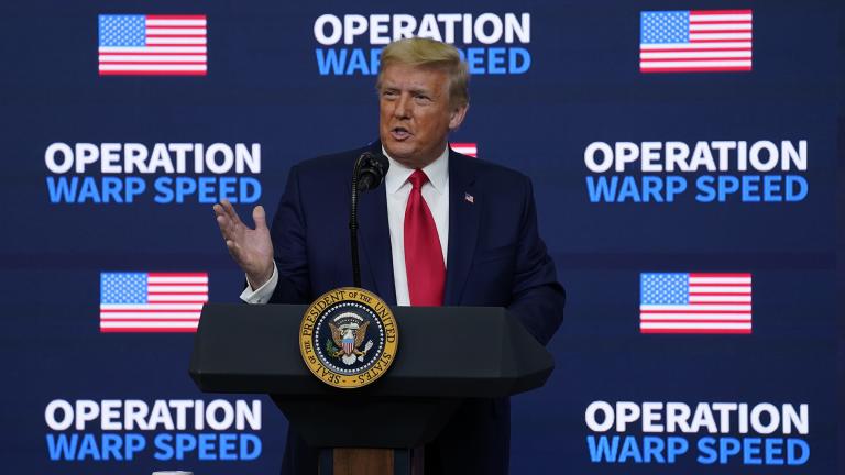 President Donald Trump speaks during an “Operation Warp Speed Vaccine Summit” on the White House complex, Tuesday, Dec. 8, 2020, in Washington. (AP Photo / Evan Vucci)
