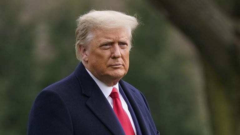 In this Dec. 12, 2020, file photo President Donald Trump walks on the South Lawn of the White House in Washington before boarding Marine One. (AP Photo / Patrick Semansky, File)