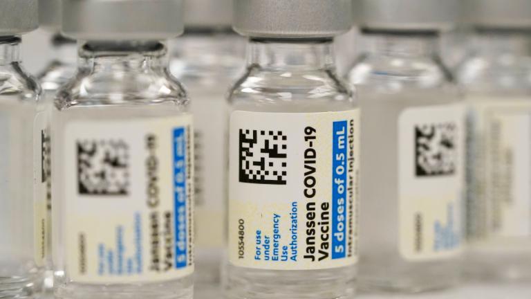 This Saturday, March 6, 2021 file photo shows vials of Johnson & Johnson COVID-19 vaccine at a pharmacy in Denver. (AP Photo / David Zalubowski, File)