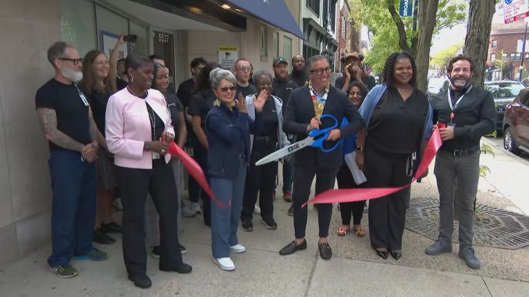 Ribbon-cutting ceremony for Vivent Health+TPAN health center, located at 5537 N. Broadway in Edgewater, on May 14, 2025. (WTTW News)