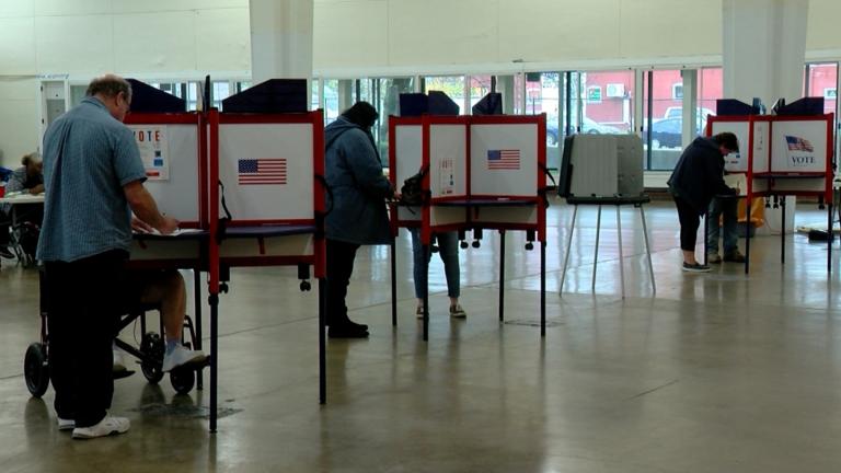 People voting in Springfield during the 2024 general election in November. (Andrew Campbell / Capitol News Illinois)