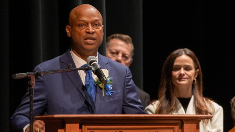 House Speaker Emanuel “Chris” Welch speaks at the House of Representative’s 2025 inauguration ceremony on Jan. 8, 2025. (Andrew Adams / Capitol News Illinois)