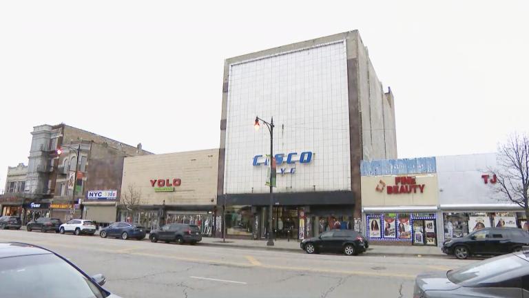 A business district in the West Garfield Park community is pictured on Jan. 19, 2023. (WTTW News)