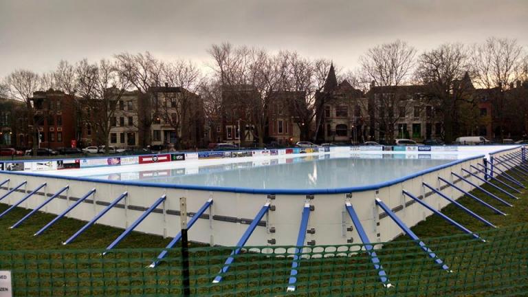 Wicker Park's new ice rink. (Courtesy of the Wicker Ice Committee)